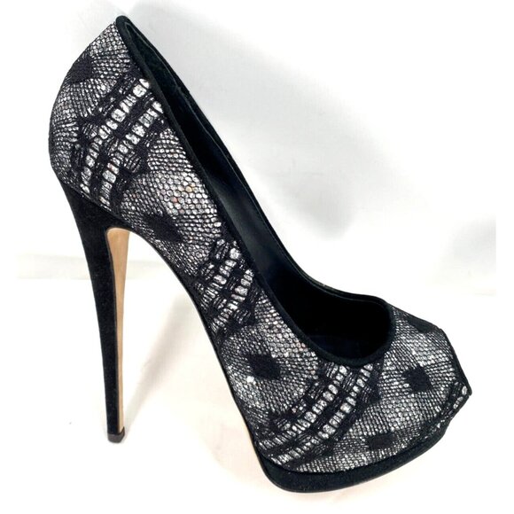 $995 GIUSEPPE ZANOTTI SHARON Black Crystals Glitter Platform Shoes Pumps Sz 39 - Picture 2 of 16